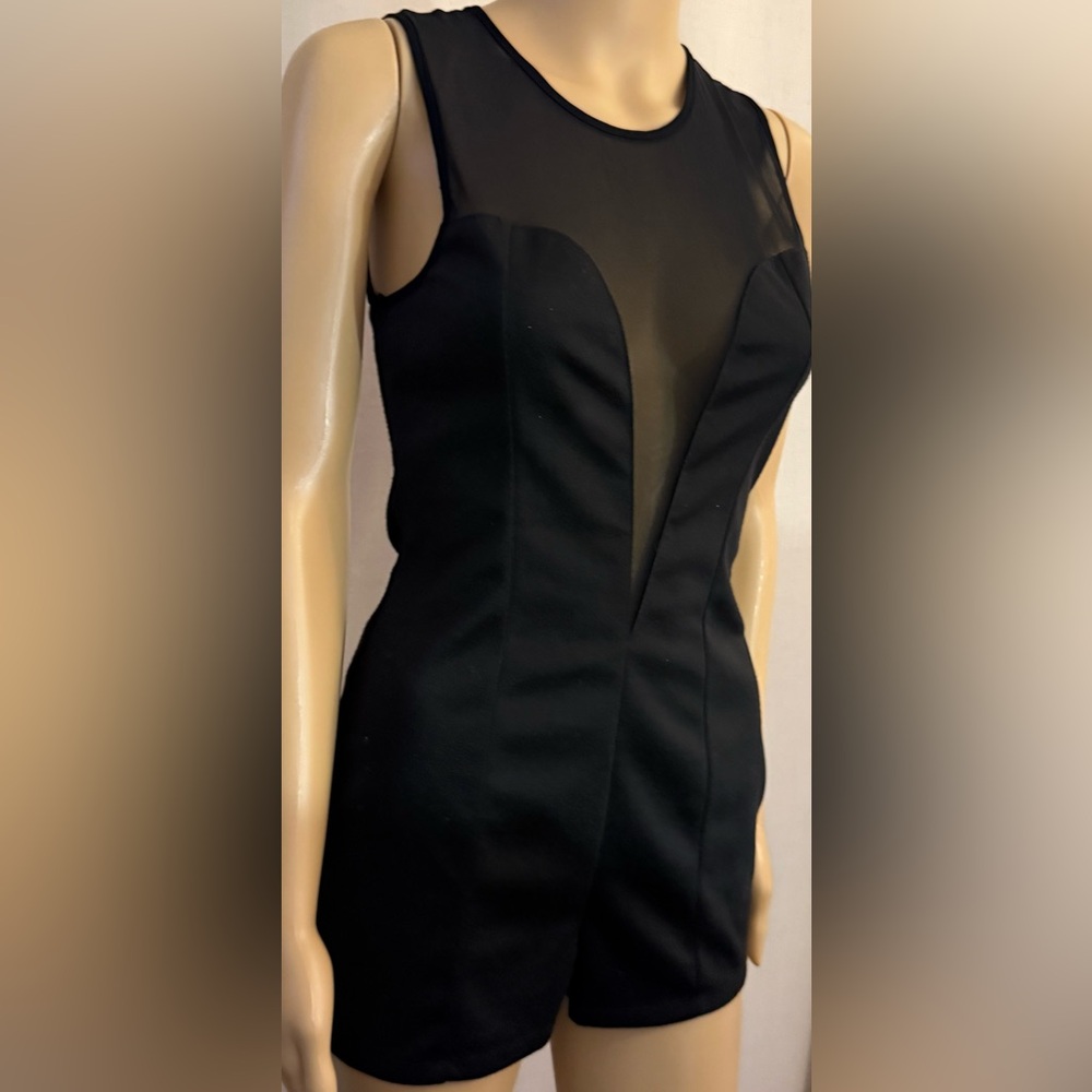 Sans Souci Romper, black with mesh. Sz.S